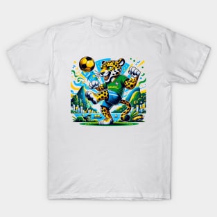 Brazilian Funny Leopard Soccer T-Shirt